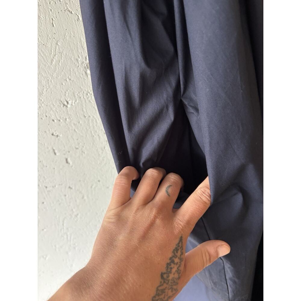 Jenni Kayne Cove Midi Dress S Navy Cotton Poplin Spaghetti Straps Minimalist - Picture 10 of 11